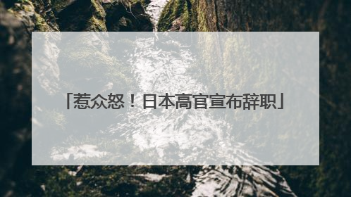 惹众怒！日本高官宣布辞职