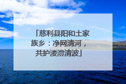 慈利县阳和土家族乡：净网清河，共护溇澧清波