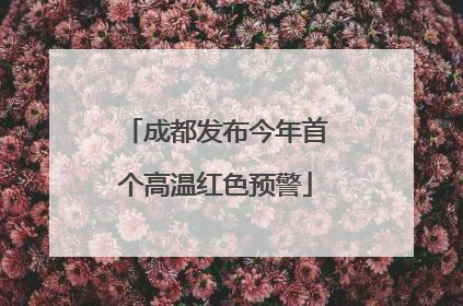 成都发布今年首个高温红色预警