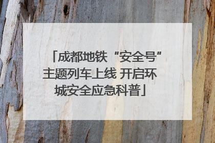 成都地铁“安全号”主题列车上线 开启环城安全应急科普