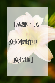 成都：民众博物馆里度假期