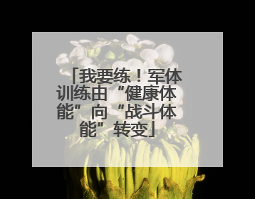 我要练！军体训练由“健康体能”向“战斗体能”转变
