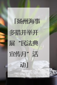 扬州海事多措并举开展“民法典宣传月”活动