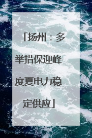 扬州：多举措保迎峰度夏电力稳定供应