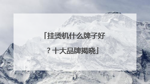 挂烫机什么牌子好？十大品牌揭晓