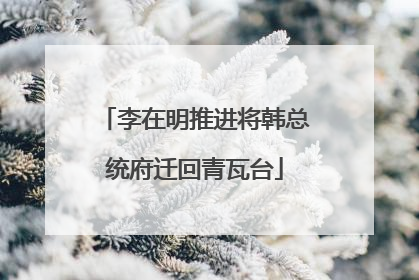 李在明推进将韩总统府迁回青瓦台