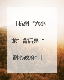 杭州“六小龙”背后是“耐心政府”