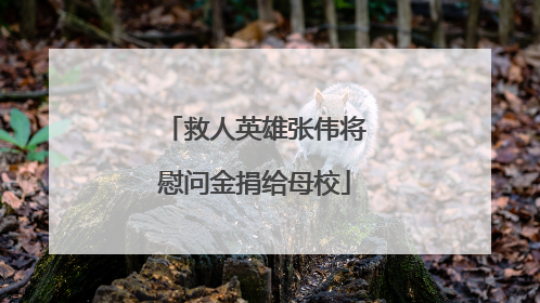 救人英雄张伟将慰问金捐给母校