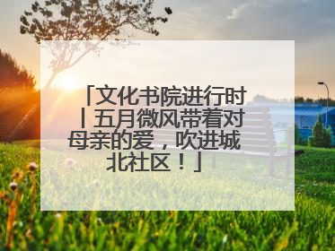 文化书院进行时丨五月微风带着对母亲的爱，吹进城北社区！