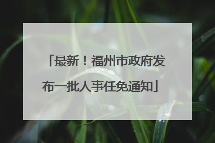 最新！福州市政府发布一批人事任免通知