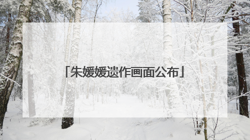朱媛媛遗作画面公布