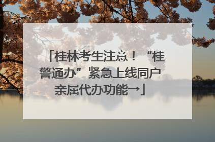 桂林考生注意！“桂警通办”紧急上线同户亲属代办功能→