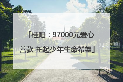 桂阳：97000元爱心善款 托起少年生命希望