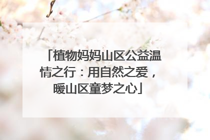 植物妈妈山区公益温情之行：用自然之爱，暖山区童梦之心