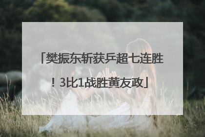 樊振东斩获乒超七连胜！3比1战胜黄友政