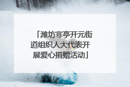 潍坊寒亭开元街道组织人大代表开展爱心捐赠活动