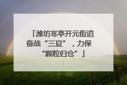 潍坊寒亭开元街道奋战“三夏”，力保“颗粒归仓”