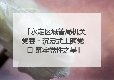 永定区城管局机关党委：沉浸式主题党日 筑牢党性之基