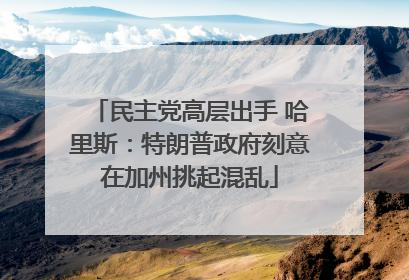 民主党高层出手 哈里斯：特朗普政府刻意在加州挑起混乱