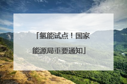 氢能试点！国家能源局重要通知