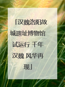 汉魏洛阳故城遗址博物馆试运行 千年汉魏 风华再现