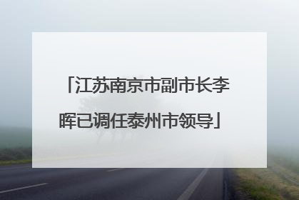 江苏南京市副市长李晖已调任泰州市领导