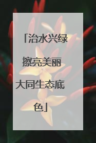 治水兴绿 擦亮美丽大同生态底色