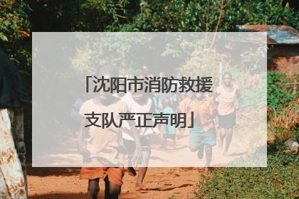 沈阳市消防救援支队严正声明