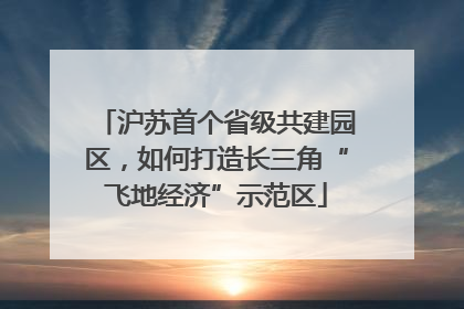 沪苏首个省级共建园区，如何打造长三角“飞地经济”示范区