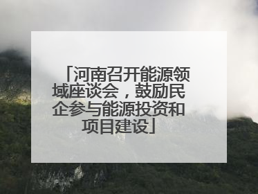 河南召开能源领域座谈会，鼓励民企参与能源投资和项目建设