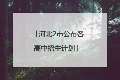 河北2市公布各高中招生计划