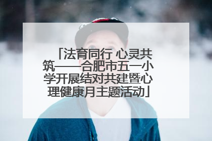 法育同行 心灵共筑——合肥市五一小学开展结对共建暨心理健康月主题活动