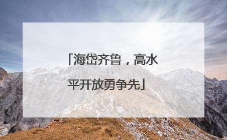 海岱齐鲁，高水平开放勇争先