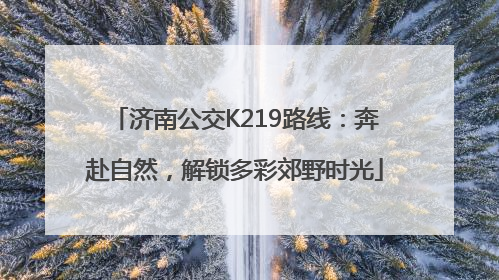 济南公交K219路线：奔赴自然，解锁多彩郊野时光