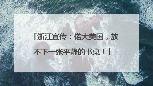 浙江宣传：偌大美国，放不下一张平静的书桌！