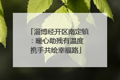 淄博经开区南定镇：暖心助残有温度 携手共绘幸福路