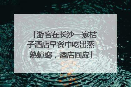 游客在长沙一家桔子酒店早餐中吃出蒸熟蟑螂，酒店回应