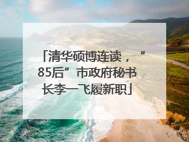 清华硕博连读，“85后”市政府秘书长李一飞履新职