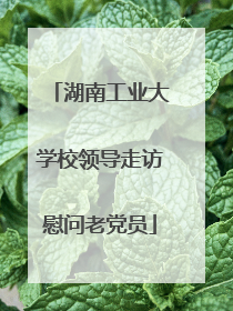 湖南工业大学校领导走访慰问老党员