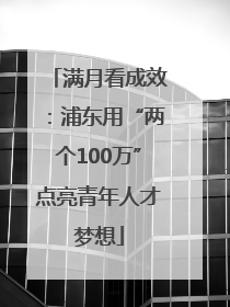 满月看成效：浦东用“两个100万”点亮青年人才梦想