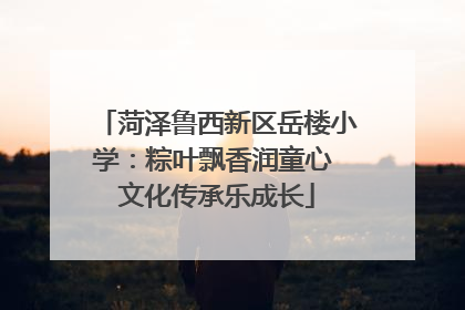 菏泽鲁西新区岳楼小学：粽叶飘香润童心 文化传承乐成长