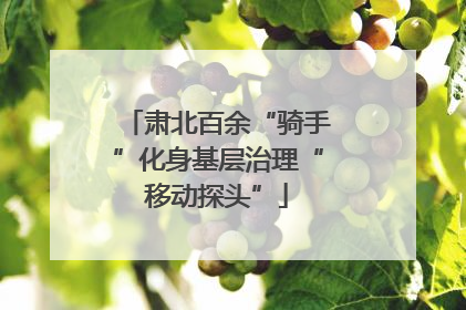 肃北百余“骑手”化身基层治理“移动探头”