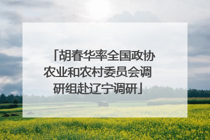 胡春华率全国政协农业和农村委员会调研组赴辽宁调研