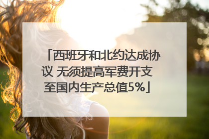 西班牙和北约达成协议 无须提高军费开支至国内生产总值5%