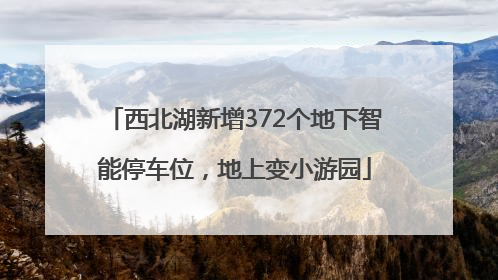 西北湖新增372个地下智能停车位，地上变小游园