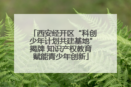 西安经开区“科创少年计划共建基地”揭牌 知识产权教育赋能青少年创新