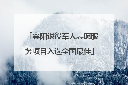 襄阳退役军人志愿服务项目入选全国最佳