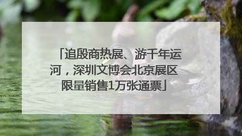 追殷商热展、游千年运河，深圳文博会北京展区限量销售1万张通票