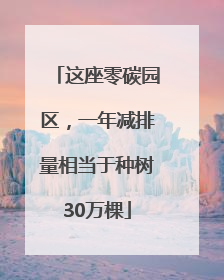 这座零碳园区，一年减排量相当于种树30万棵