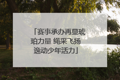 赛事承办再显琥珀力量 绳采飞扬逸动少年活力